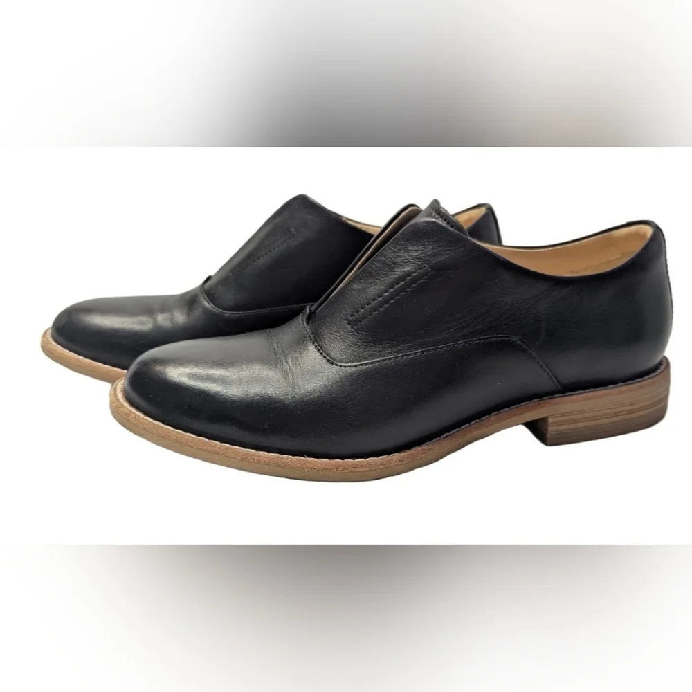 Clarks Artisan Edenvale Opal Leather Black Slip On Loafers Oxford Women’s Sz 8 - Picture 9 of 9